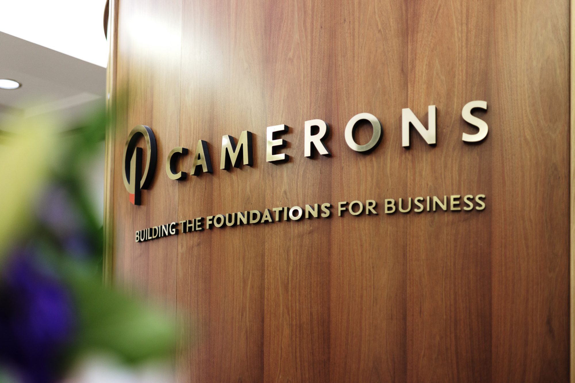 Camerons Reception Sign